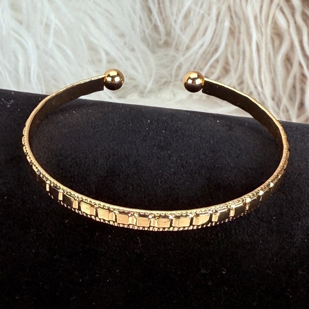 Goldtone Stackable Cuff Bracelet - Picture 6 of 13